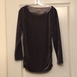 Gray velvet top